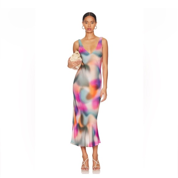LNA V Slip Dress in Kaleidoscope - Picture 1 of 5